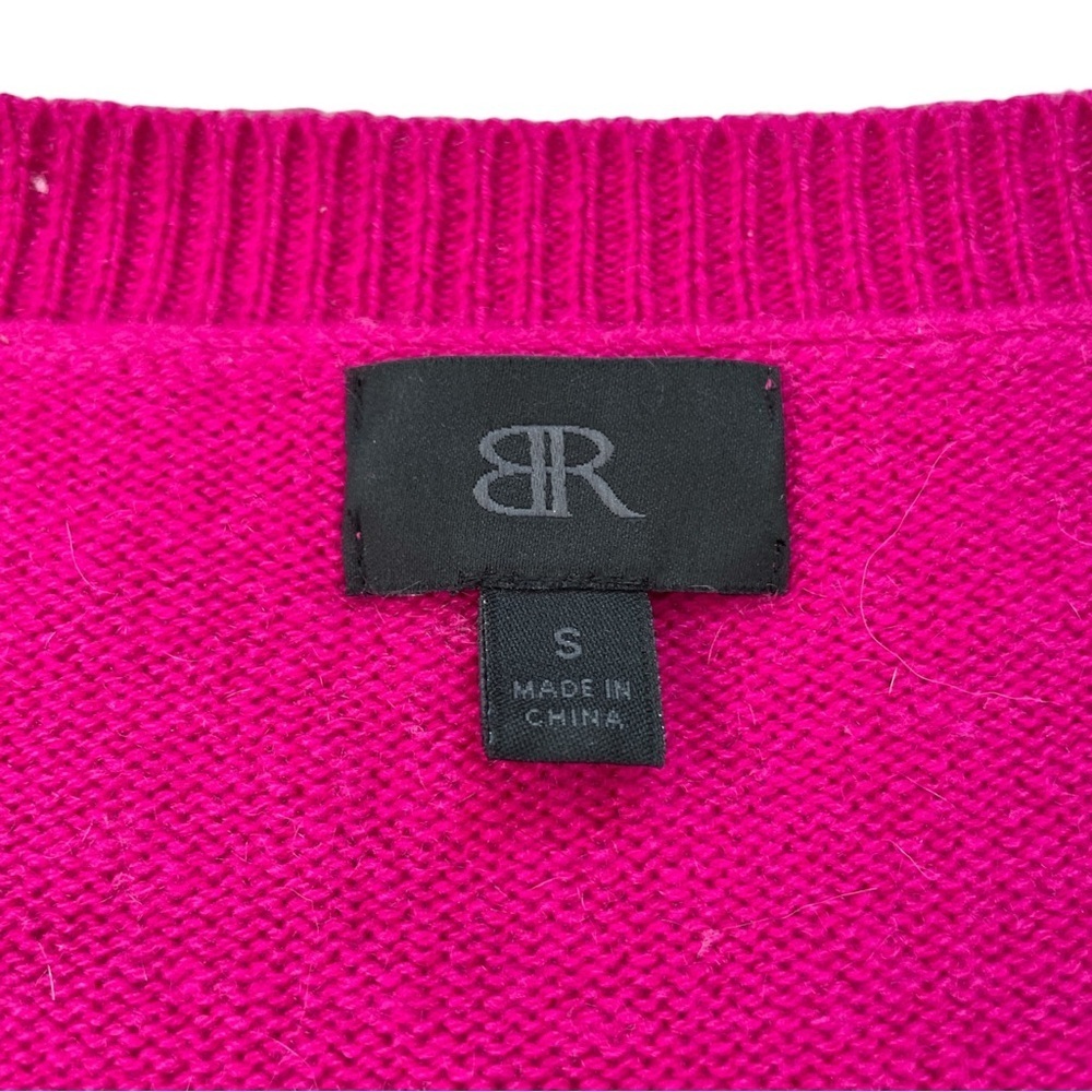 Banana Republic V-Neck Sweater Wool Cashmere Fuschia Small - Picture 6 of 10